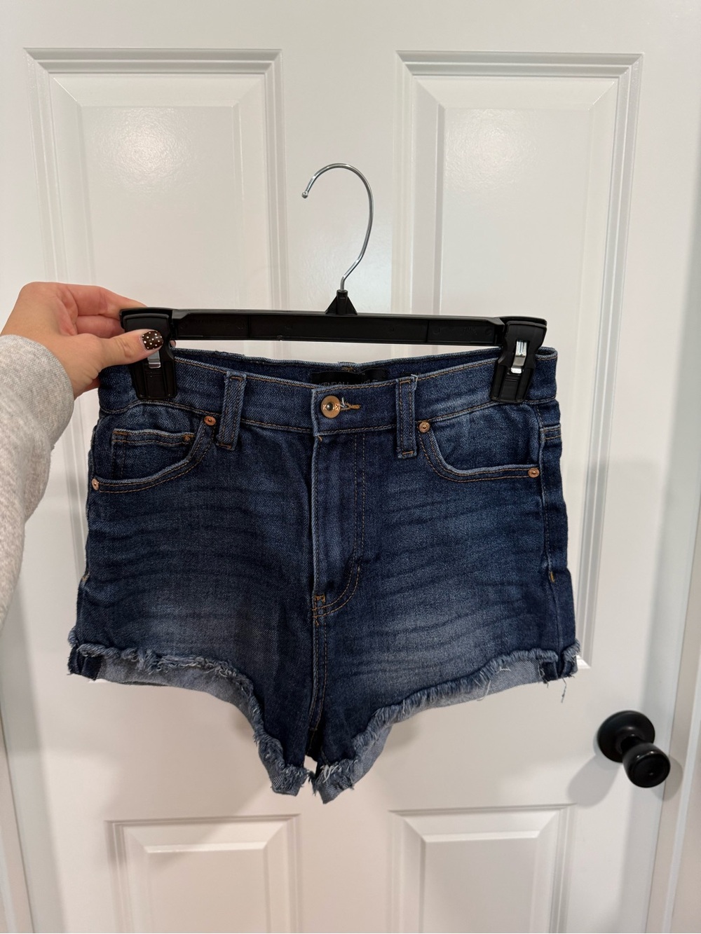 Kendall & Kylie Dark Blue Distressed Denim Shorts